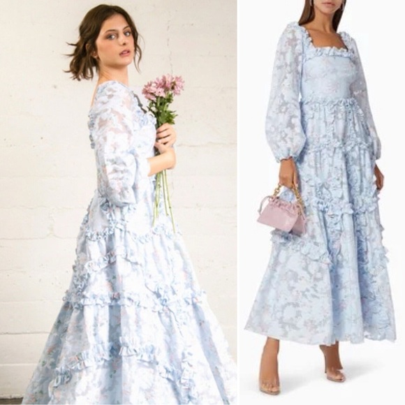 NWOT Needle & Thread Summer Blossom Milkmaid Maxi Dress Size 8 US - Picture 9 of 16